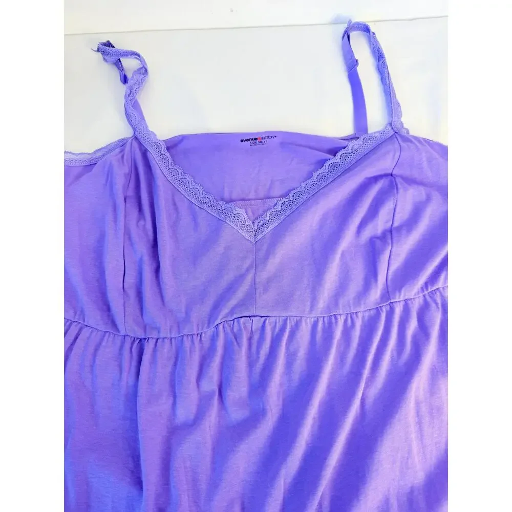 Avenue Body Lavender Sleeveless Spaghetti Straps V Neck Maxi Nightgown 30/32 - Picture 2 of 9